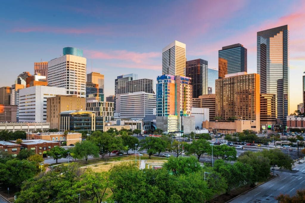 How to elope in Texas, Houston skyline