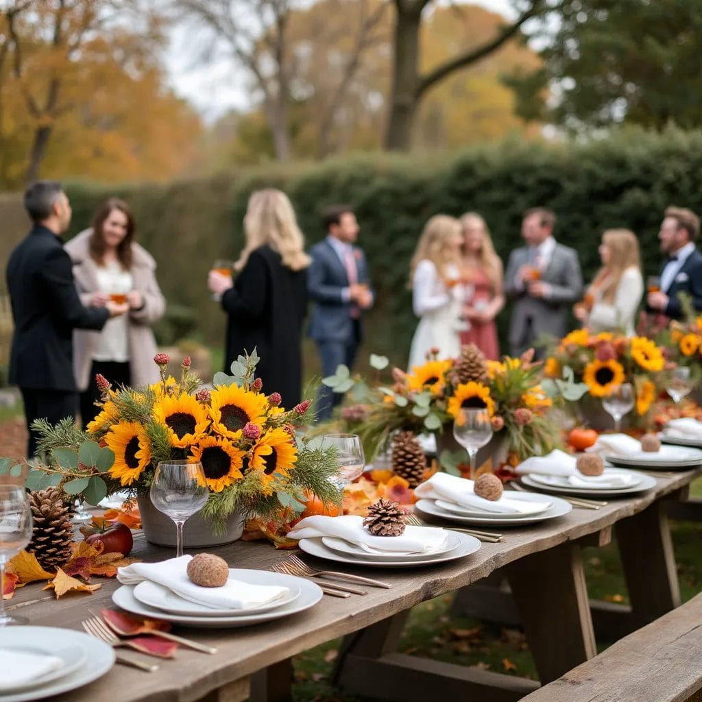 Attire for a fall wedding (2) An outdoor wedding reception in autumn
