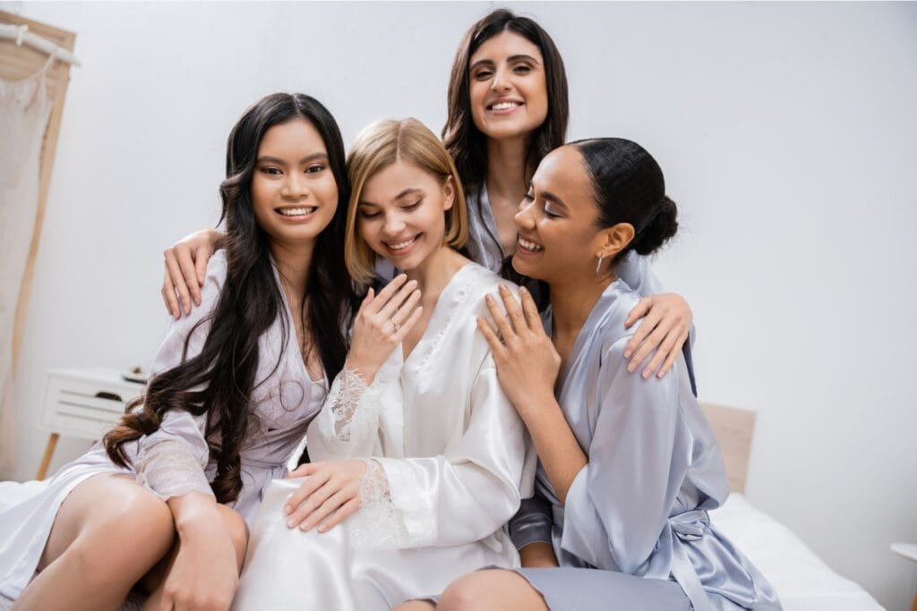 Wedding to do list UK Bridal party having fun