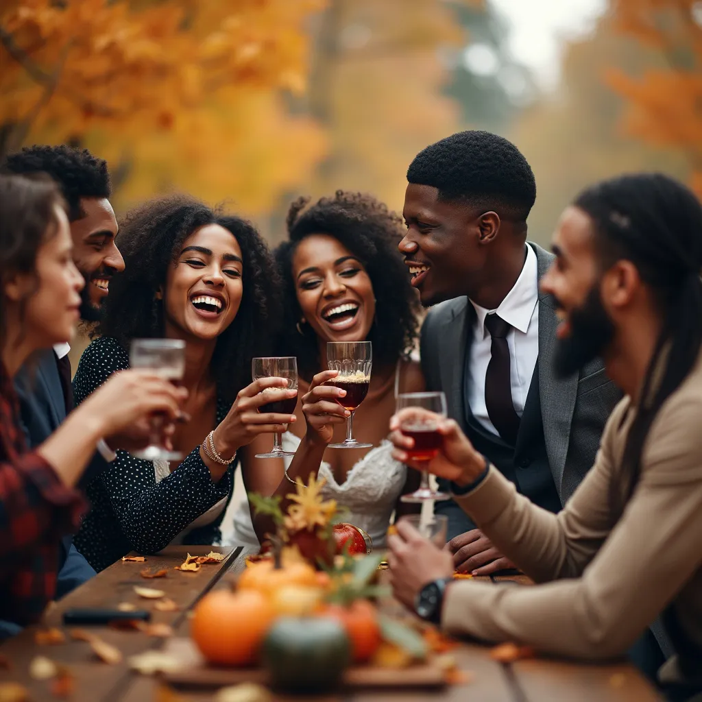 best fall wedding colors guests enjoying a wedding with drinks with the best fall wedding colors around them