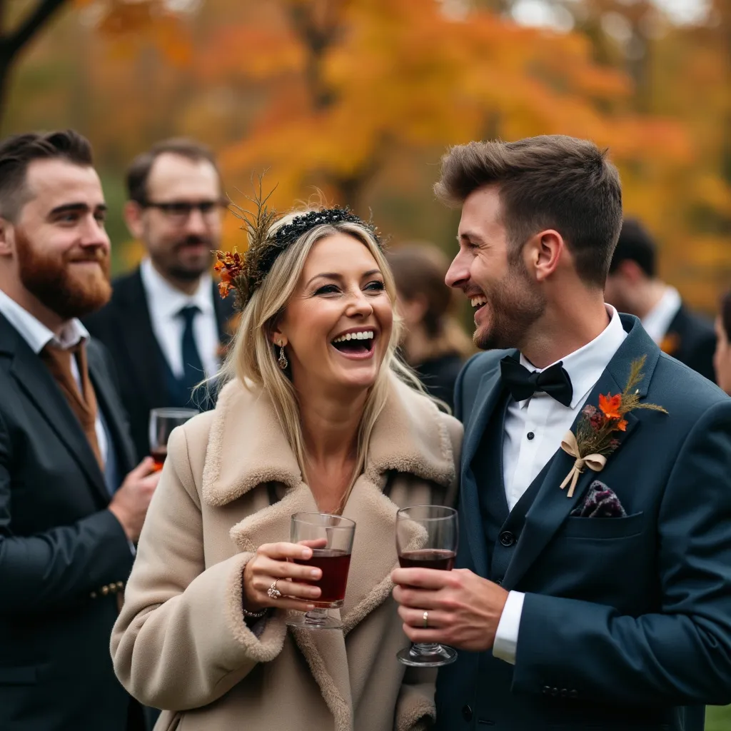 wedding colors for the fall 1 Guests having a good time drinking surrounded by the best wedding colors for the fall