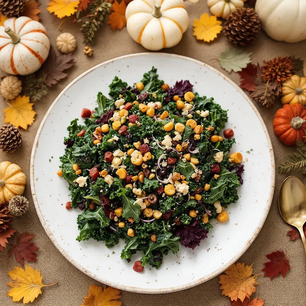 Autumn wedding food ideas on a budget (3) Kale salad at a cheap autumn wedding
