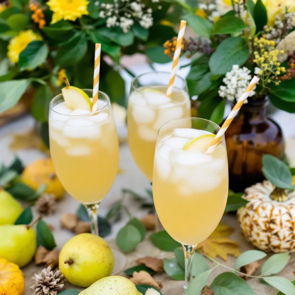 Cheap Autumn wedding food ideas (5) Spiced pear spritzers