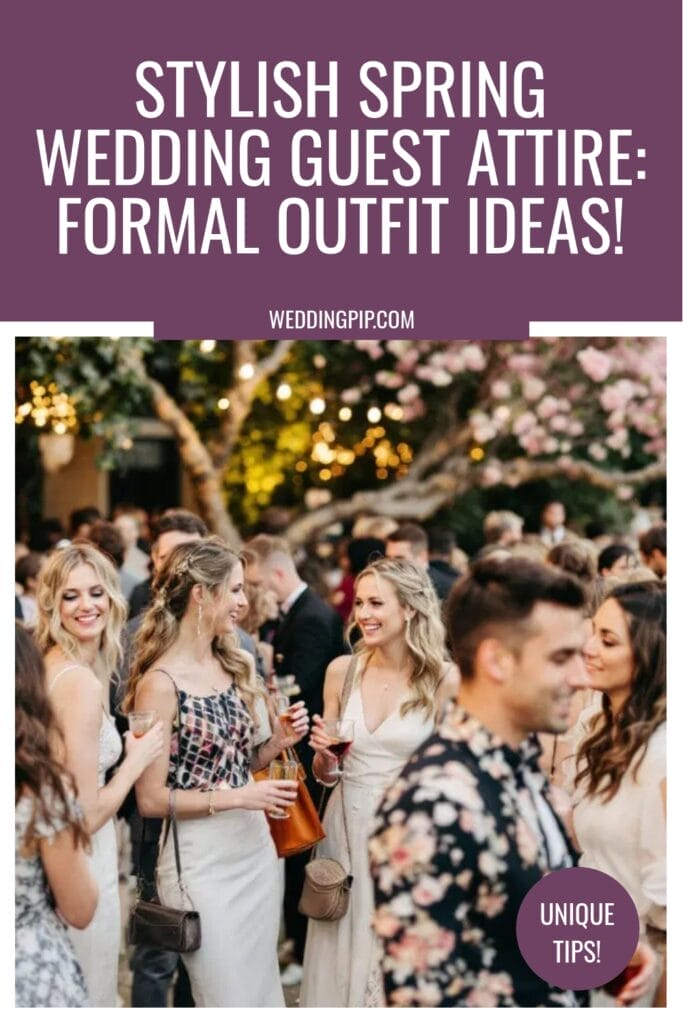 Spring wedding guest attire Pinterest Pin