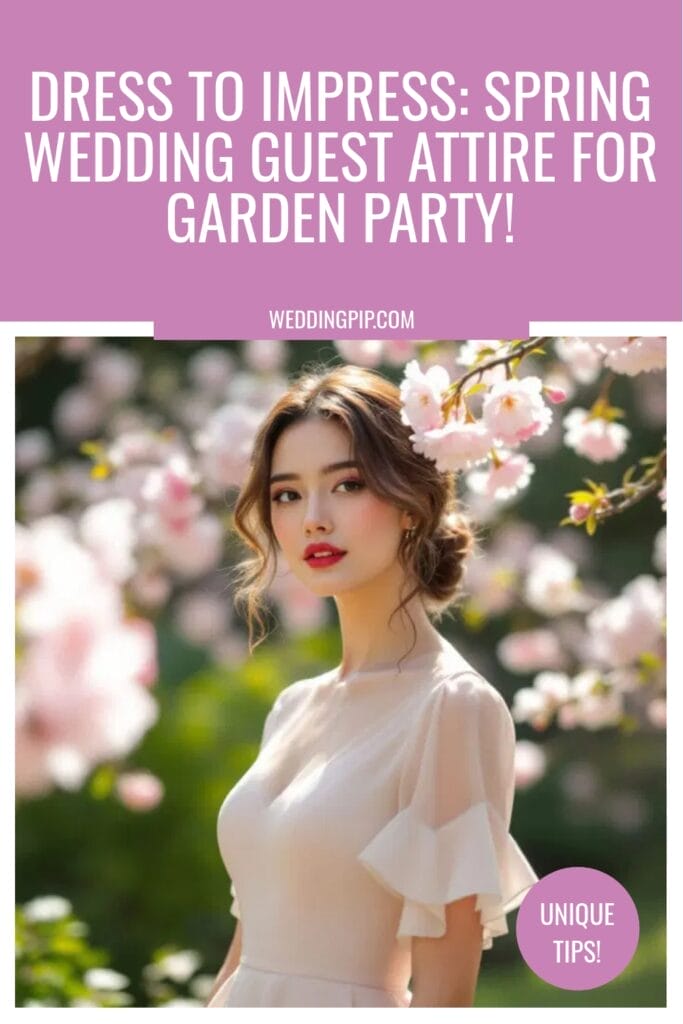 Spring wedding guest attire Pinterest Pin