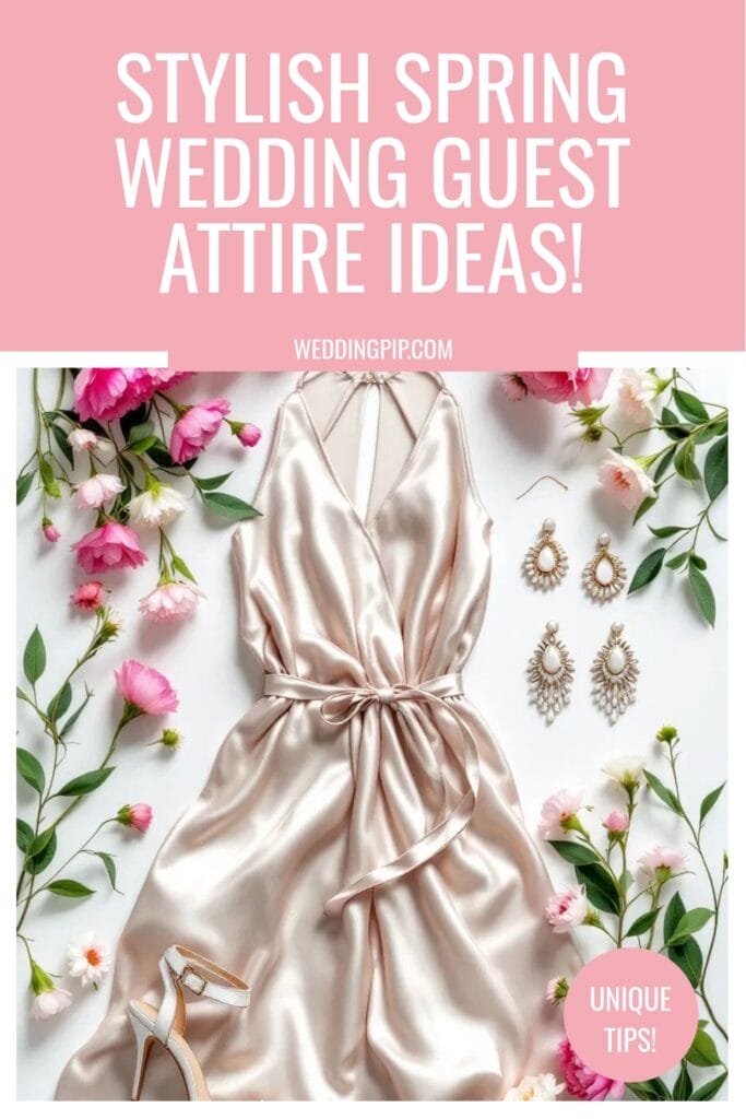 Spring wedding guest attire Pinterest Pin