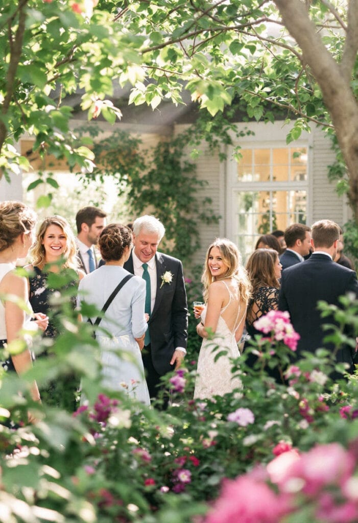 Wedding guest Spring attire (3) Wedding guests at a Spring garden wedding surrounded by plants