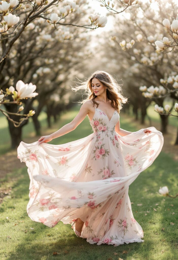Floral Spring wedding guest dress