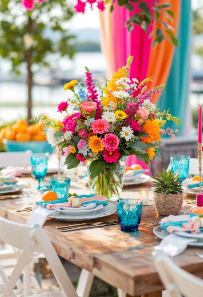 Bold unique spring wedding color tropical