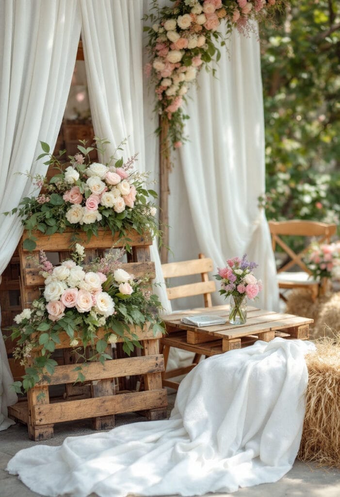Rustic Spring Wedding Decor (1) Rustic Spring Wedding Decor with wood pallet